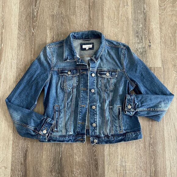 LOFT Trucker Denim Jean Jacket in Blue - Size: Medium - Picture 8 of 9